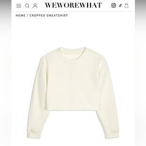 WeWoreWhat Crop Sweatshirt - size S, cream